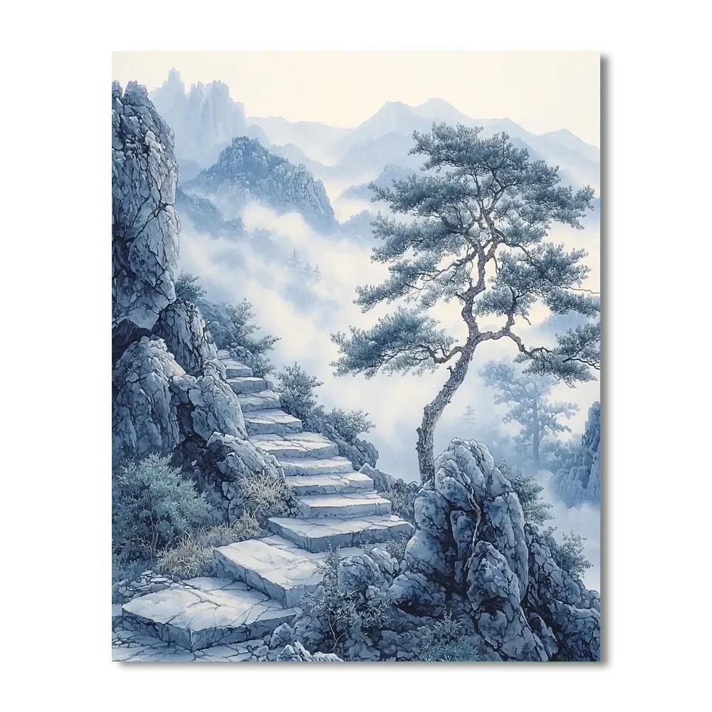 Zhao Mengfu Inspired Harmony Of Mist And Stone  Paint By Number