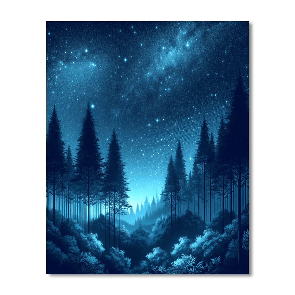 Starlit Forest Retreat Painting By Numbers Kit
