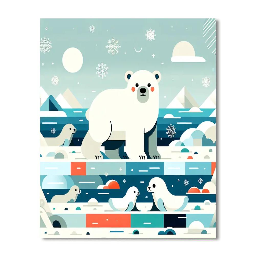 Polar Bear's Arctic Quest Painting By Numbers Kit