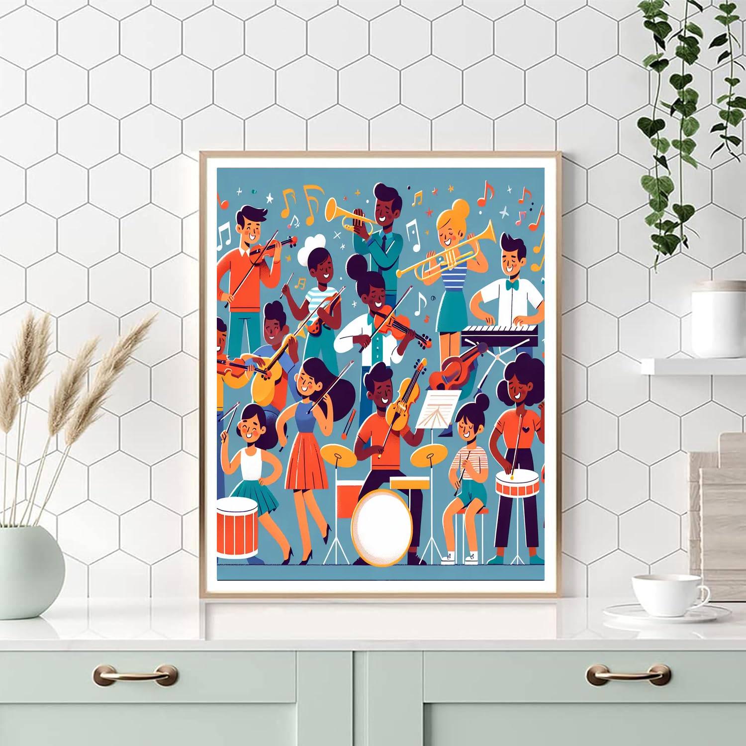 Vibrant Violinists Paint By Numbers Art