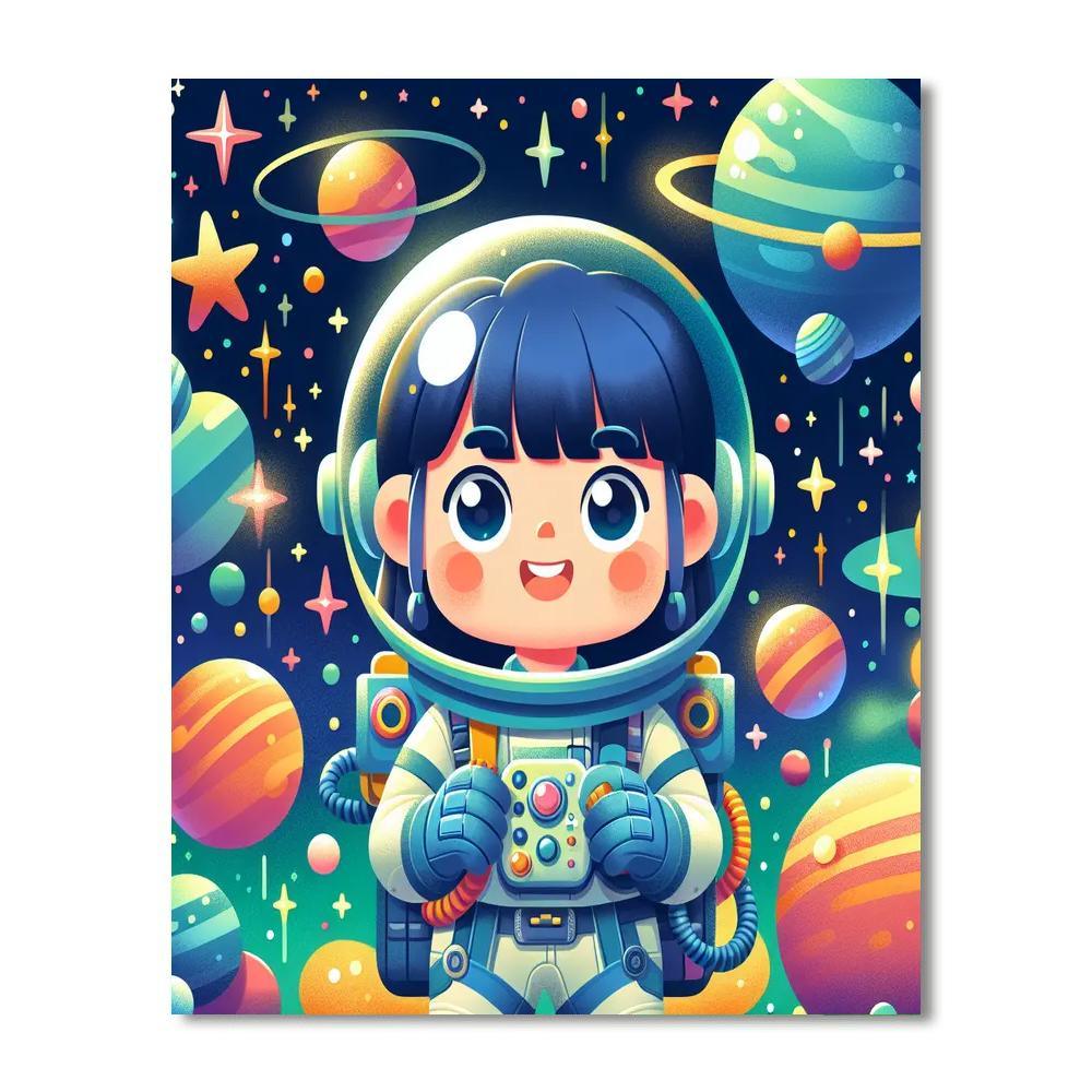 Futuristic Space Mission Numbered Painting Kits