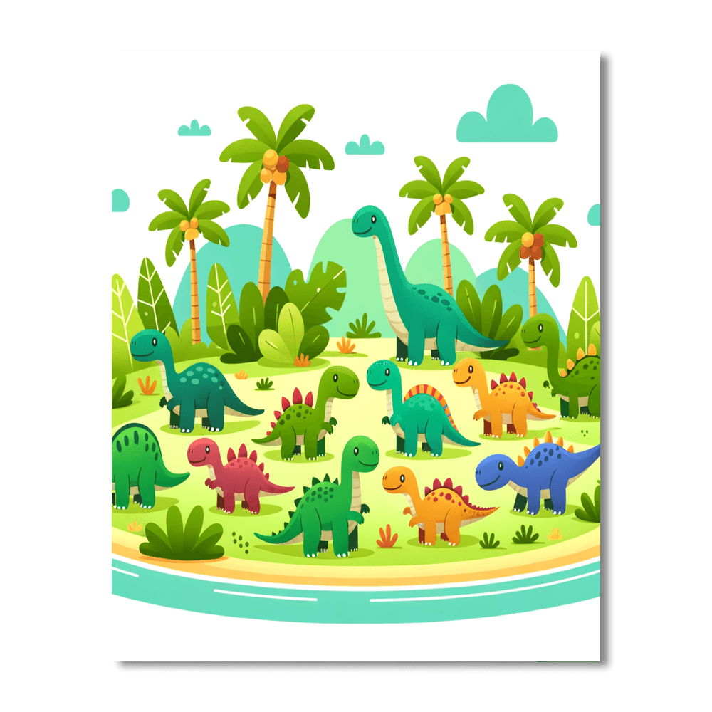 Journey To Dinosaur Island DIY Paint By Numbers