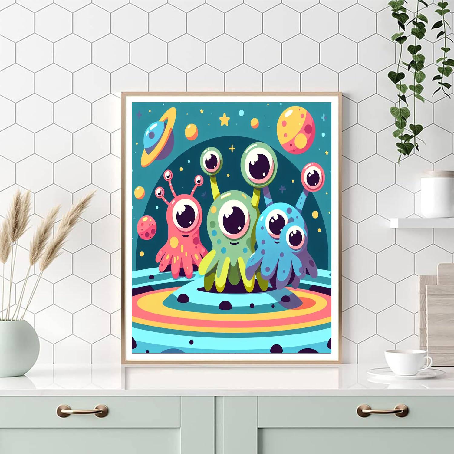 Galactic Alien Friends Paint By Numbers
