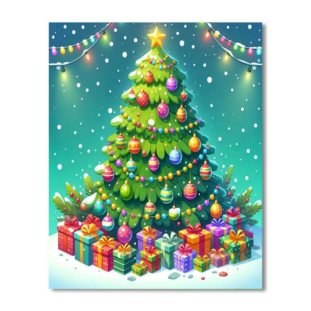 Charming Christmas Tree Painting By Numbers Kit