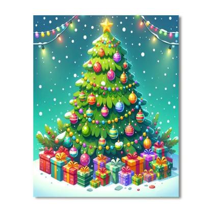 Charming Christmas Tree Painting By Numbers Kit