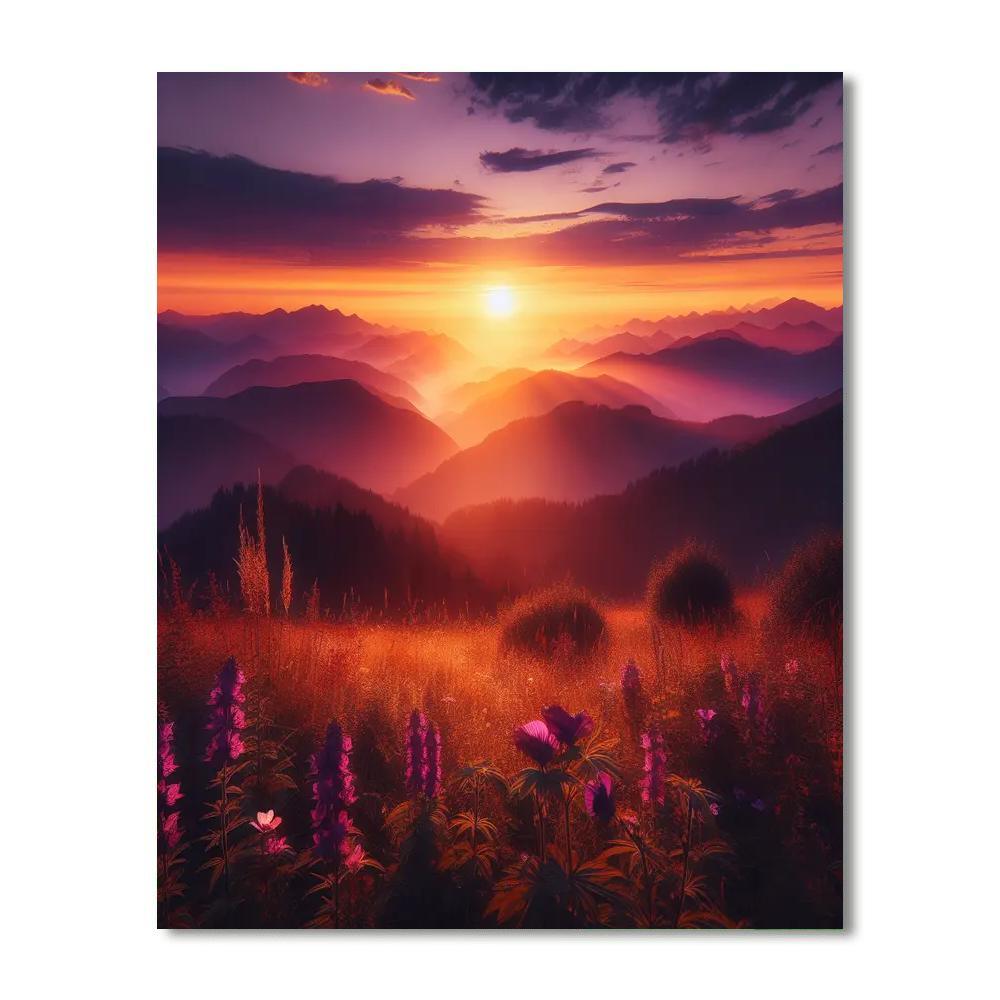 Majestic Sunset Overlook Paint By Color