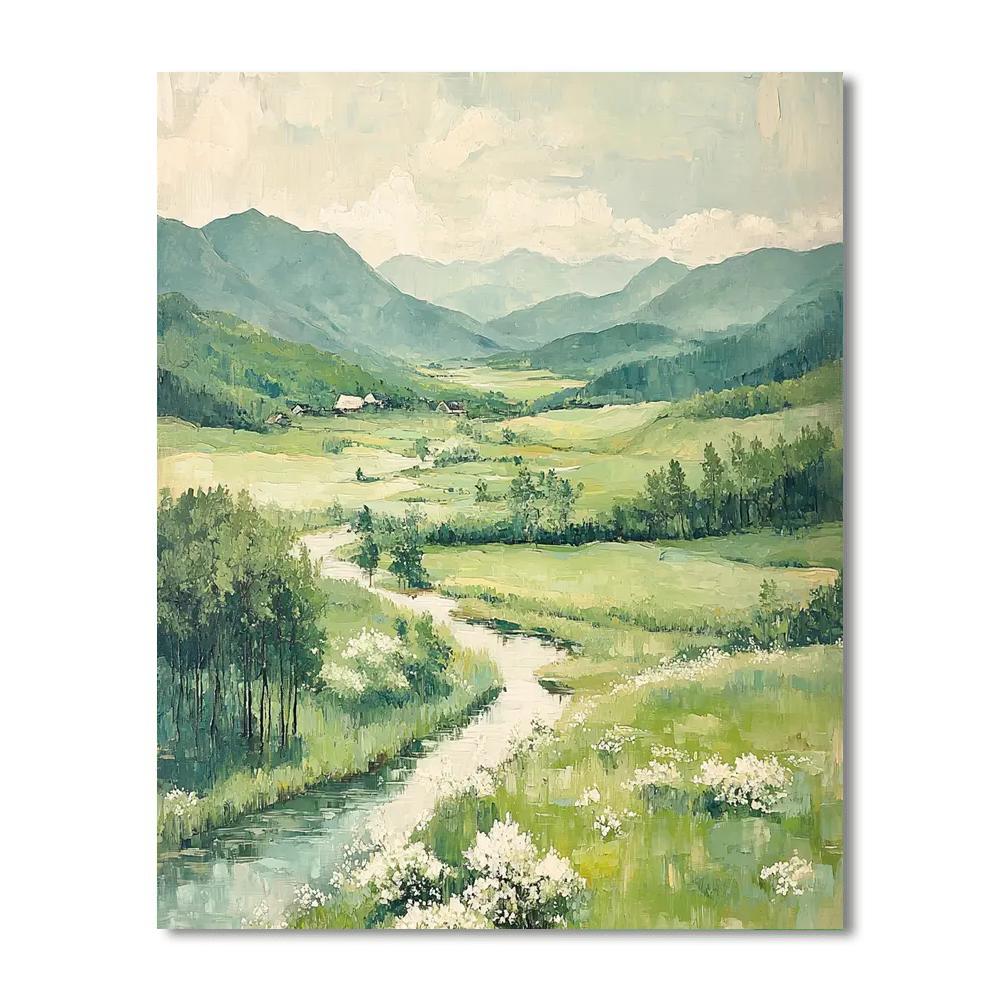 Zhao Mengfu Inspired Journey Through Serene Valleys  Paint By Color