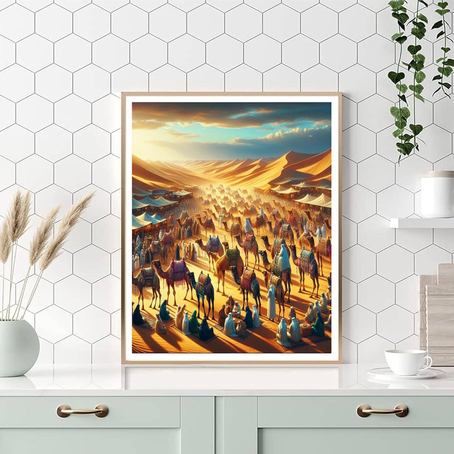 Al Dhafra Camel Festival - Uae Painting By Numbers Kit