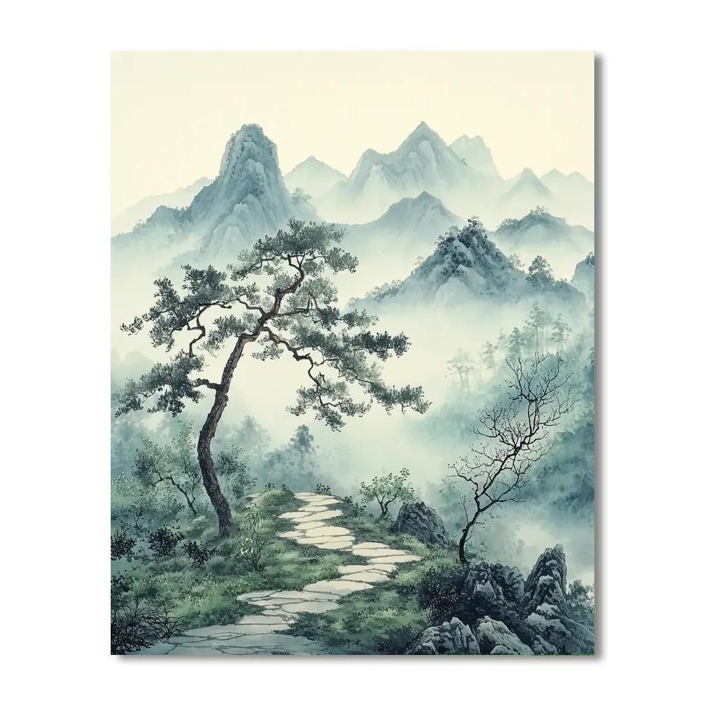 Zhao Mengfu Inspired Melody Of Mountains  Painting By Numbers Kit