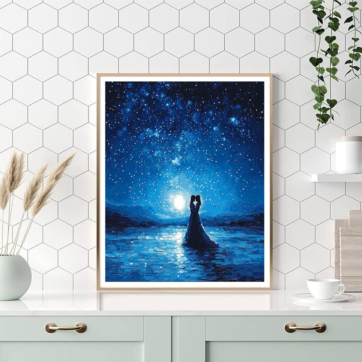 Starlit Embrace Number Painting
