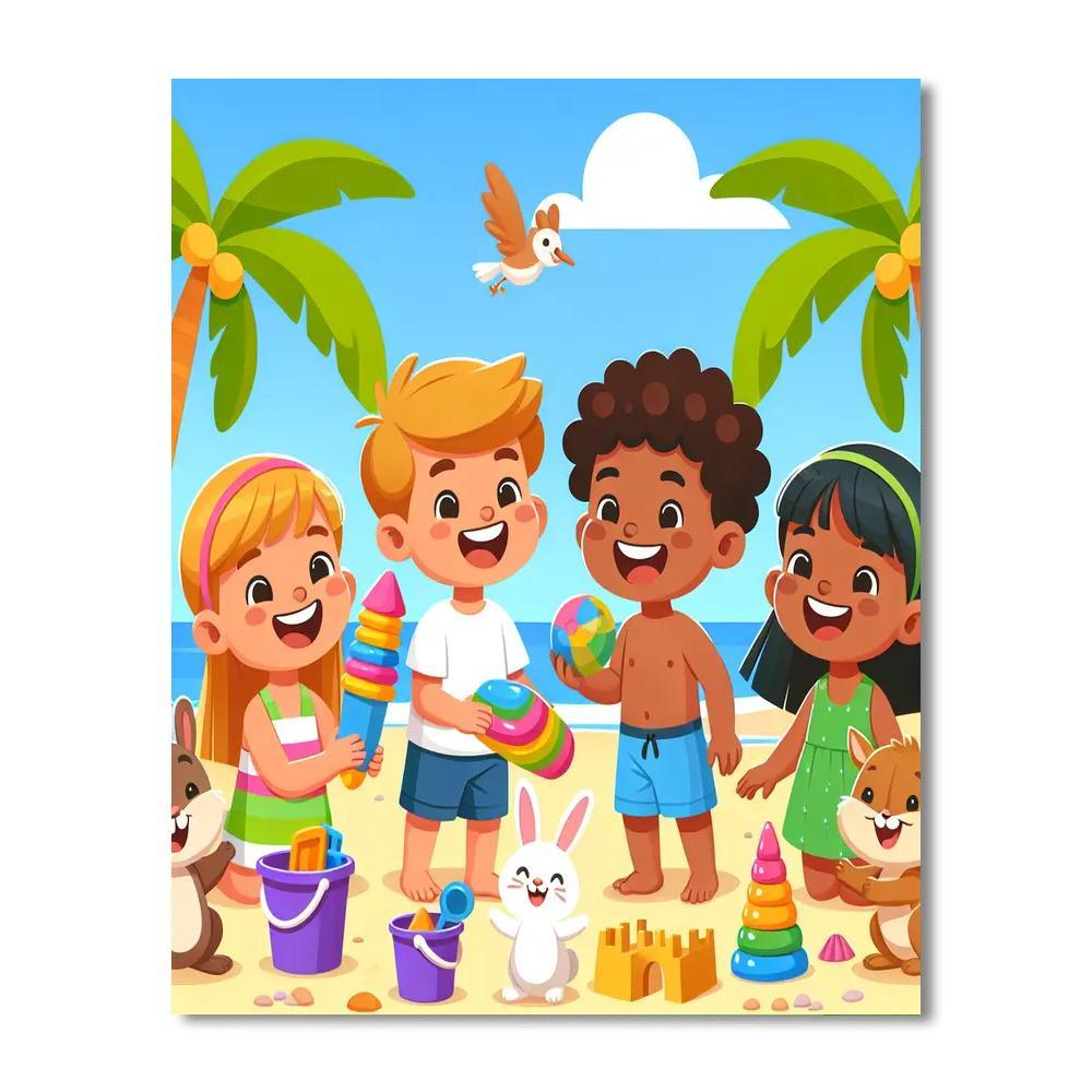 Summer Adventure Beach Party Numbered Painting Kits