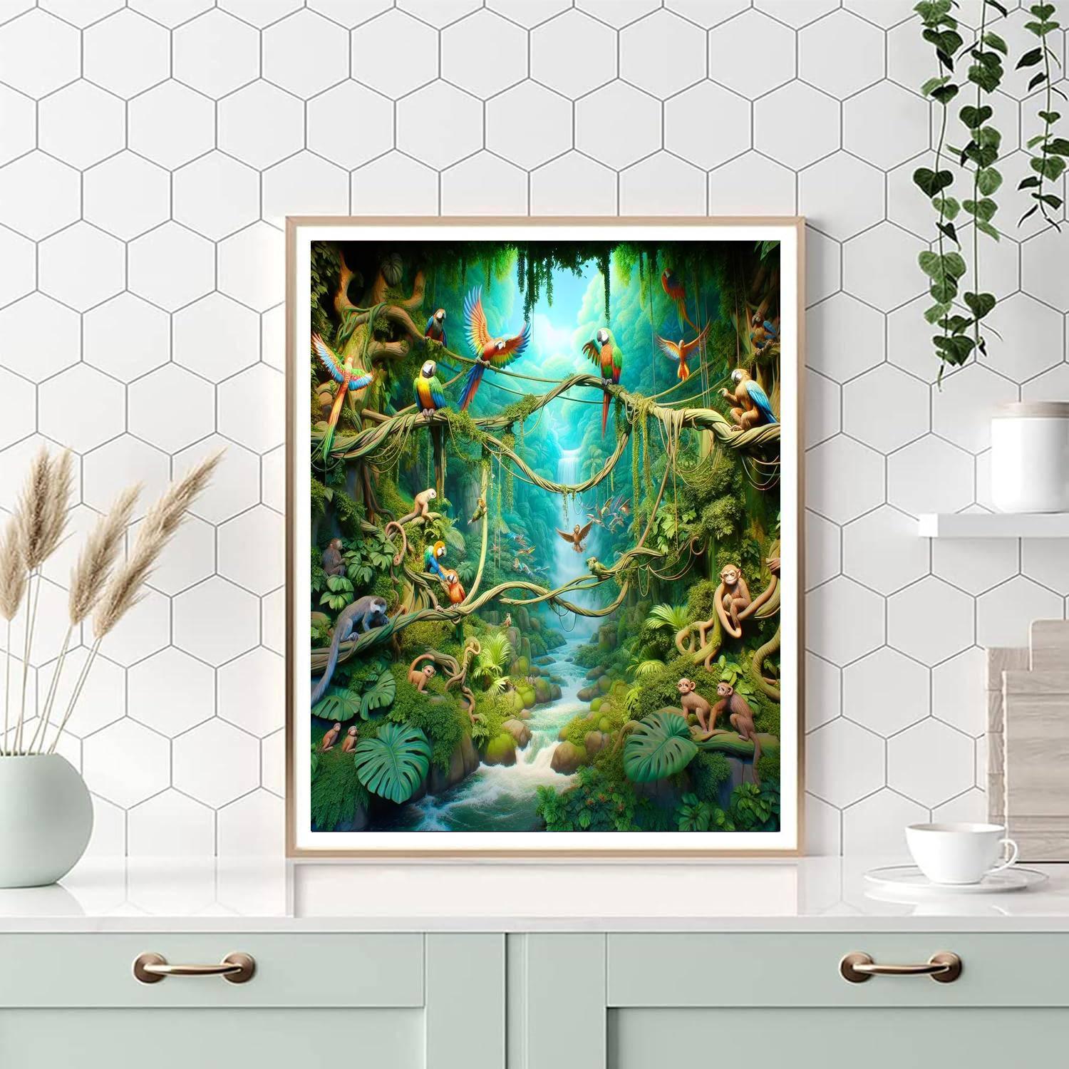 Mysterious Jungle Journey Number Painting