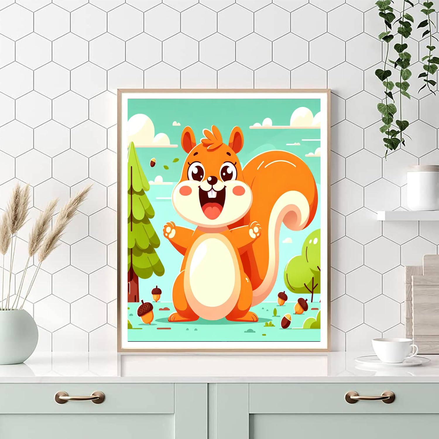 Jolly Squirrel Numbered Painting Kits