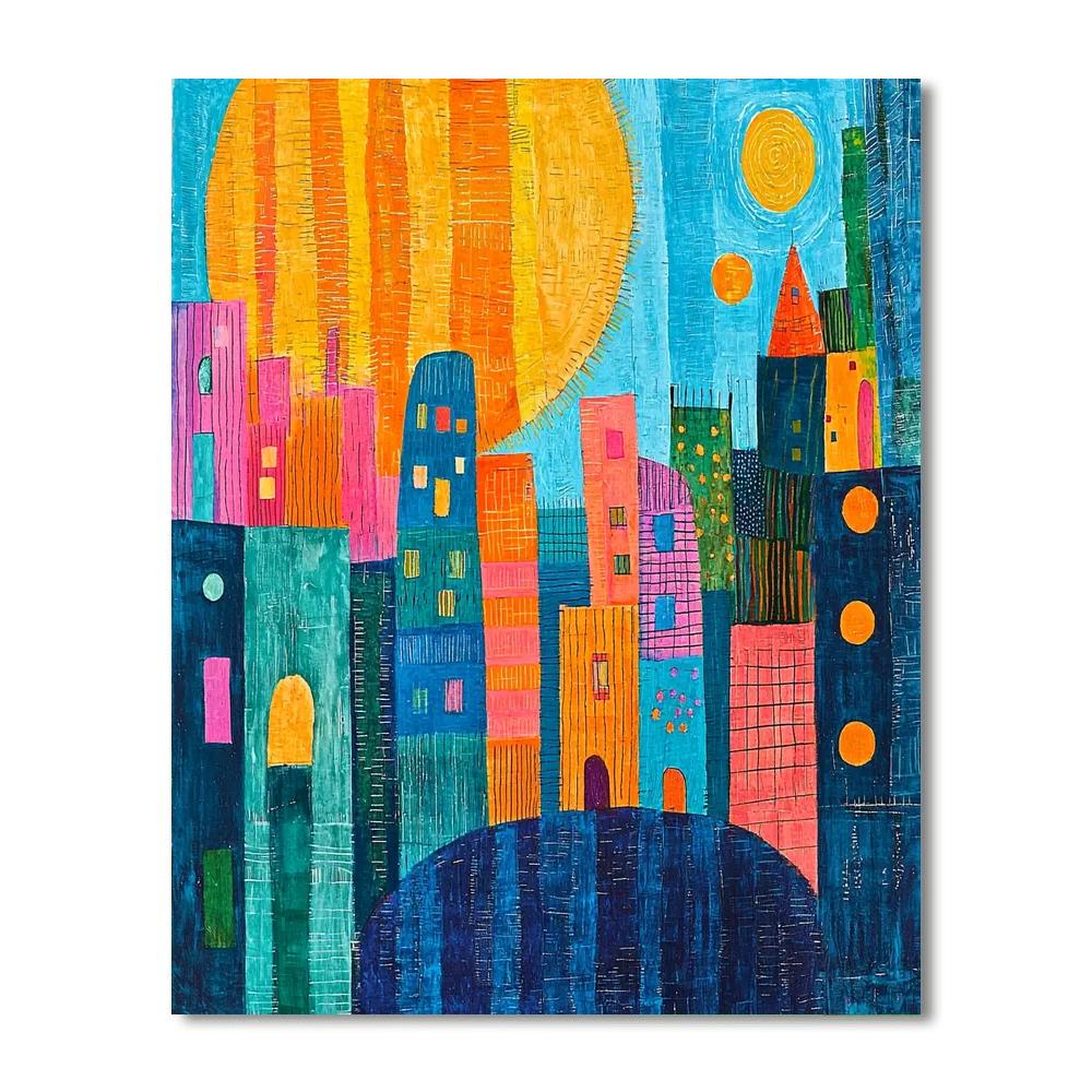 Paul Klee Inspired Rhythmic Color Dance  Numbered Painting Kits