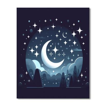 Midnight Moon Magic Numbered Painting Kits