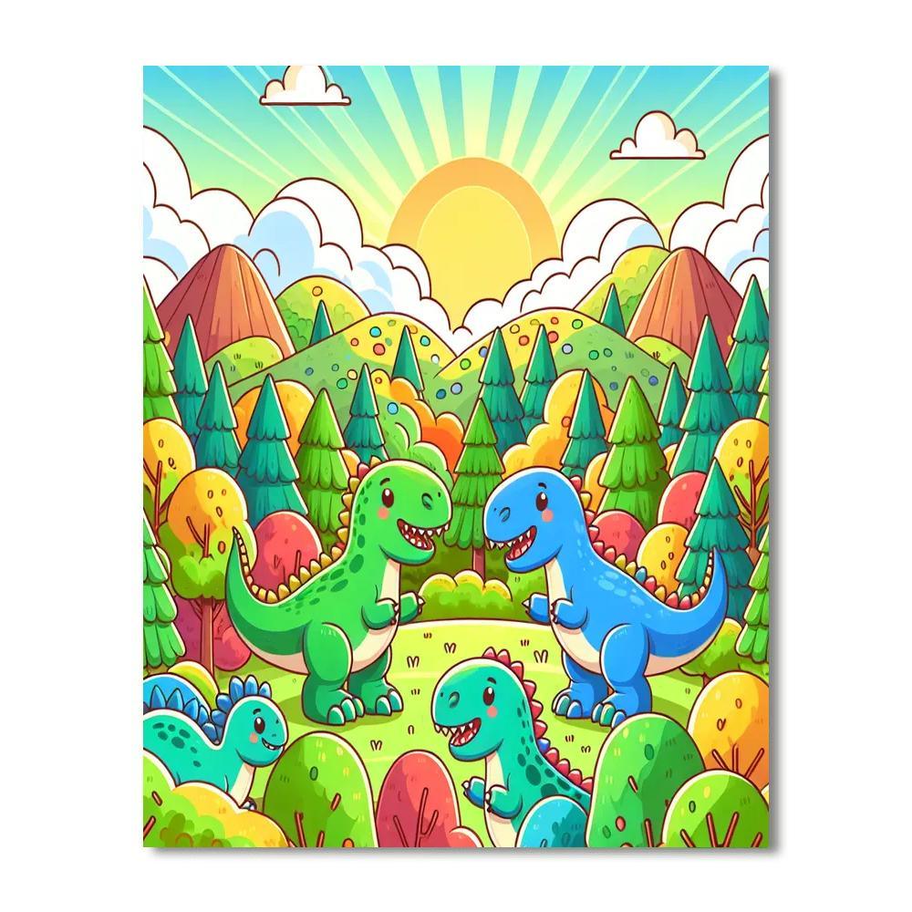 Fantasy Dinosaur World Paint By Numbers