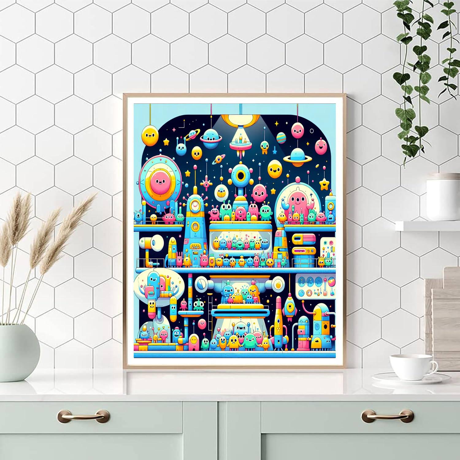 Fun Space Station Numbered Painting Kits