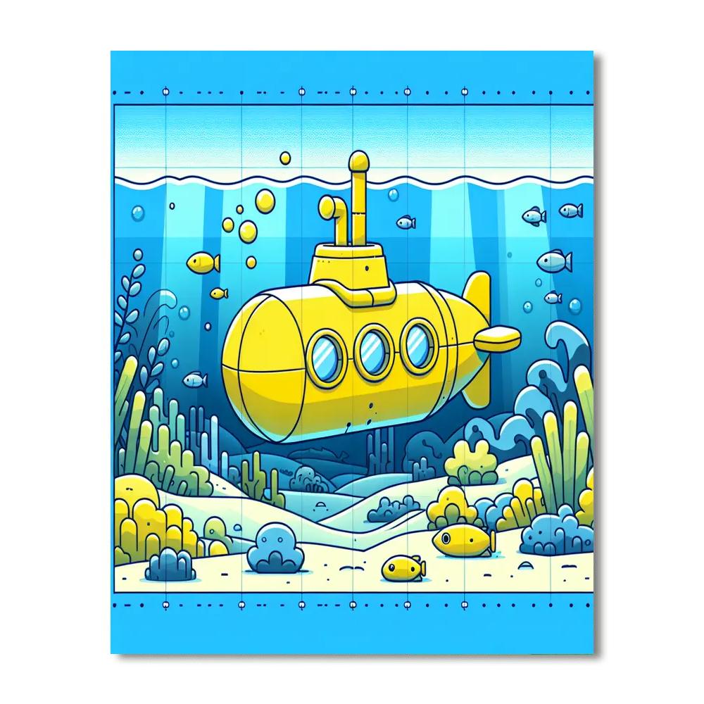 Undersea Explorer Submarine Painting Number Kit