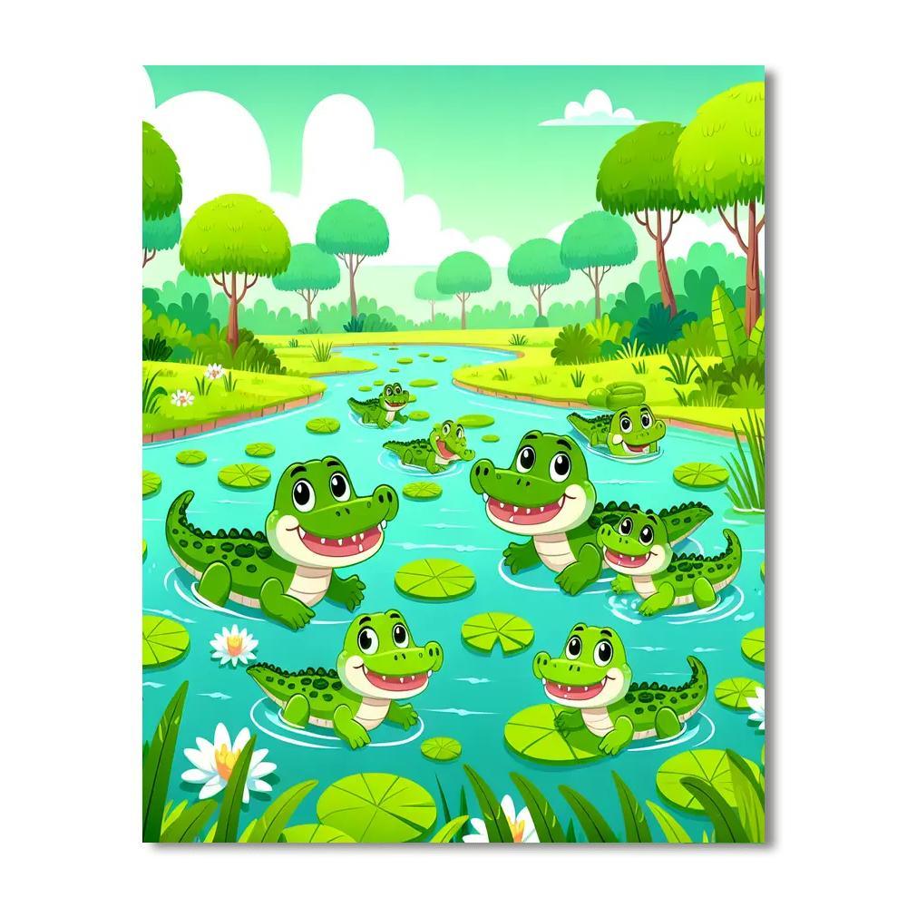 Adventurous Alligators Number Painting