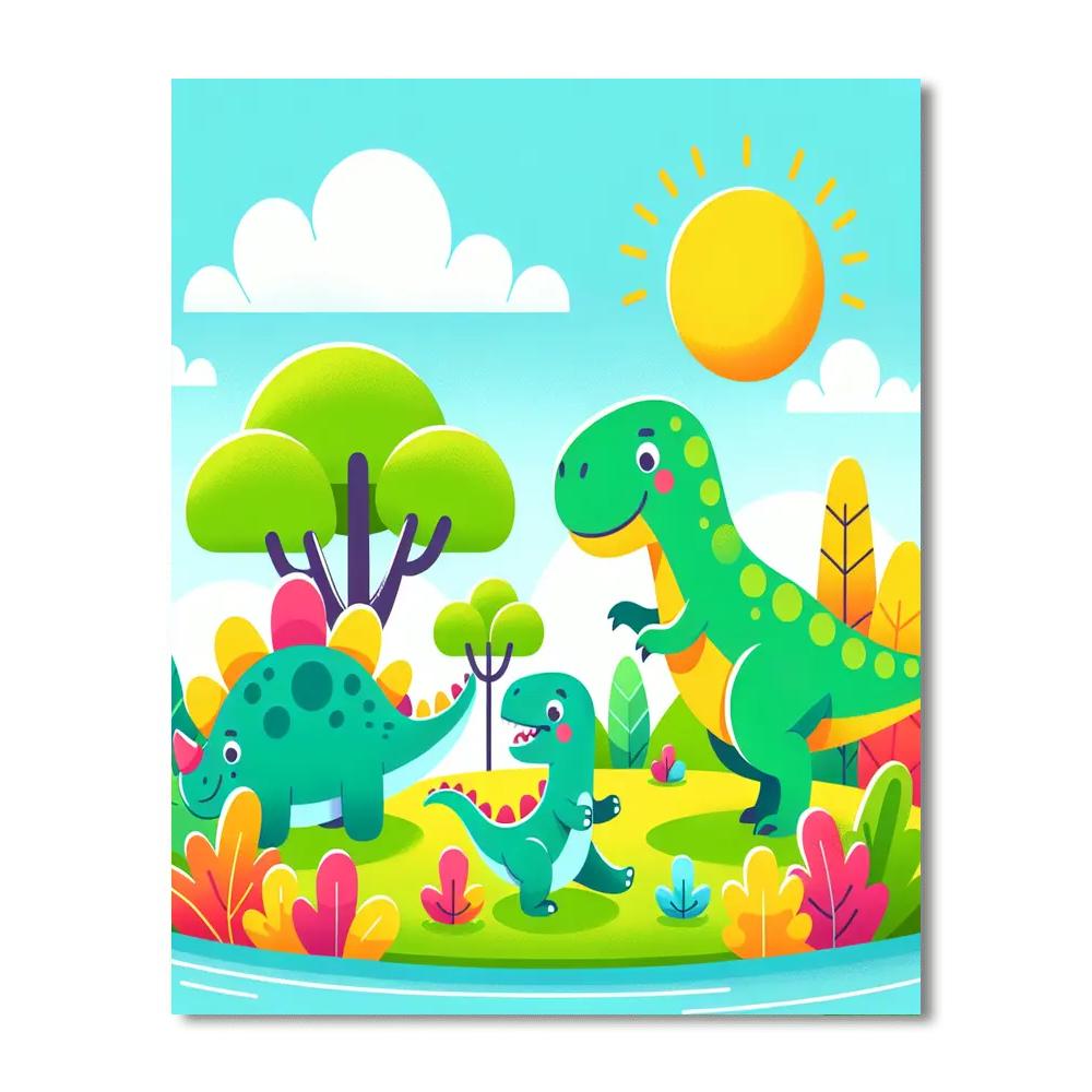 Adventurous Dinosaur Island DIY Paint By Numbers