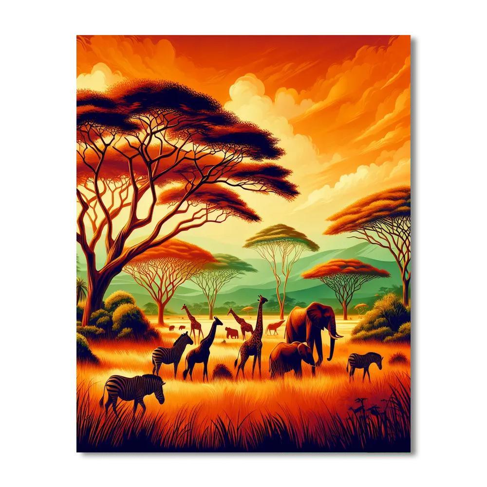 African Savanna Majesty Paint By Numbers Art