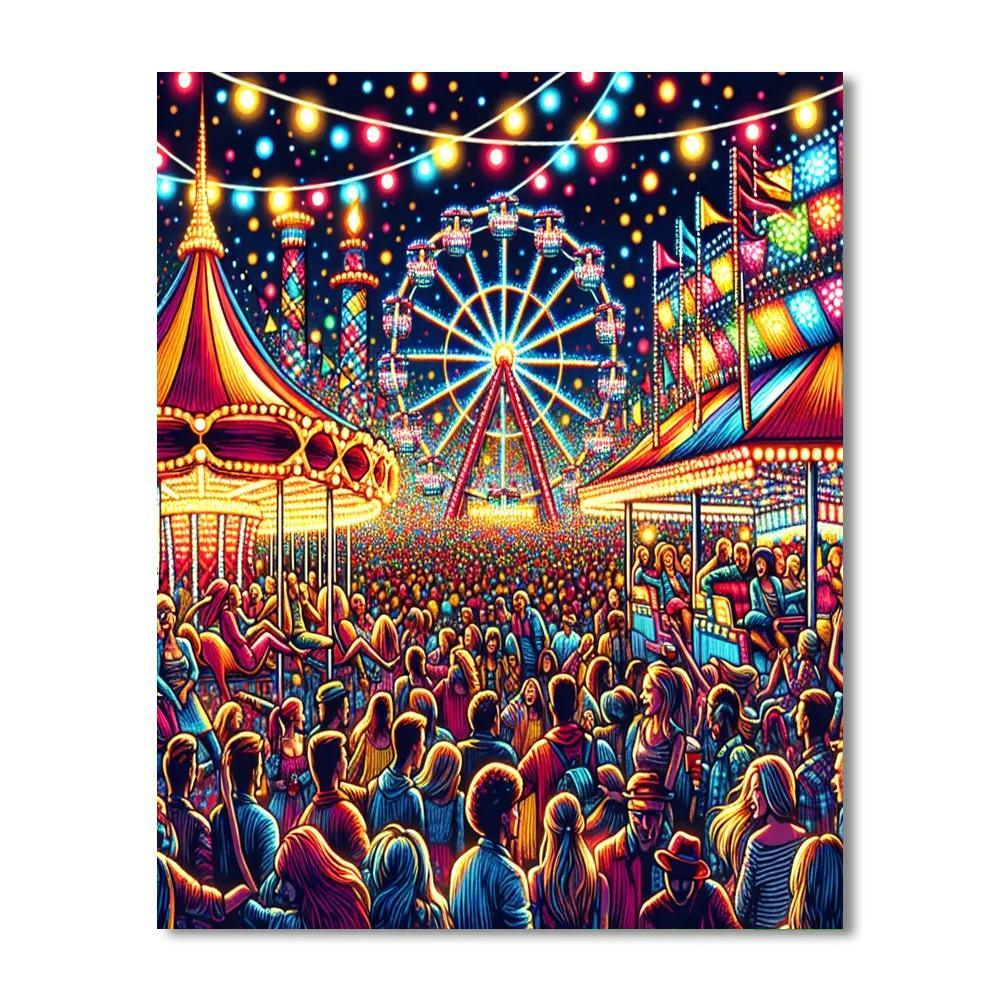 Merry Carnival Lights Painting By Numbers Kit