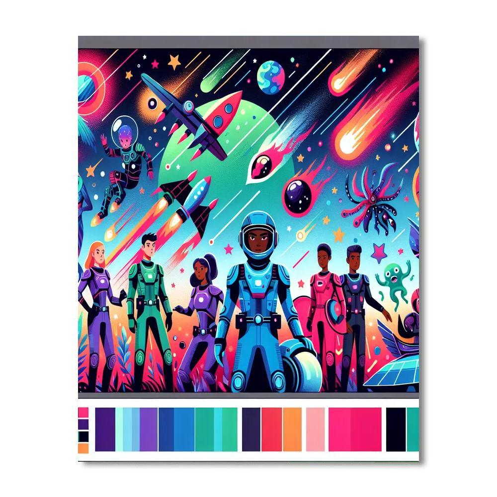 Galaxy Guardians' Adventure Paint By Numbers