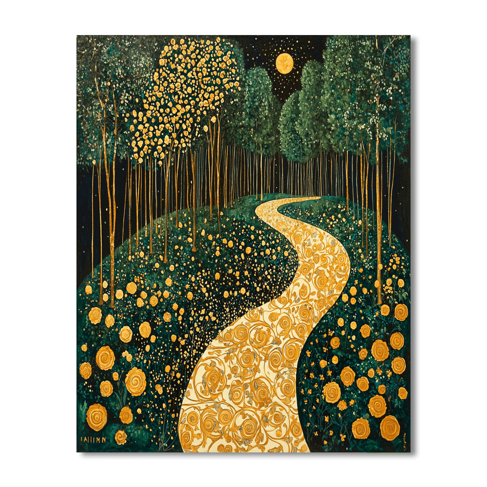 Gustav Klimt Inspired Klimt's Opulent Nature  Paint By Numbers Kits