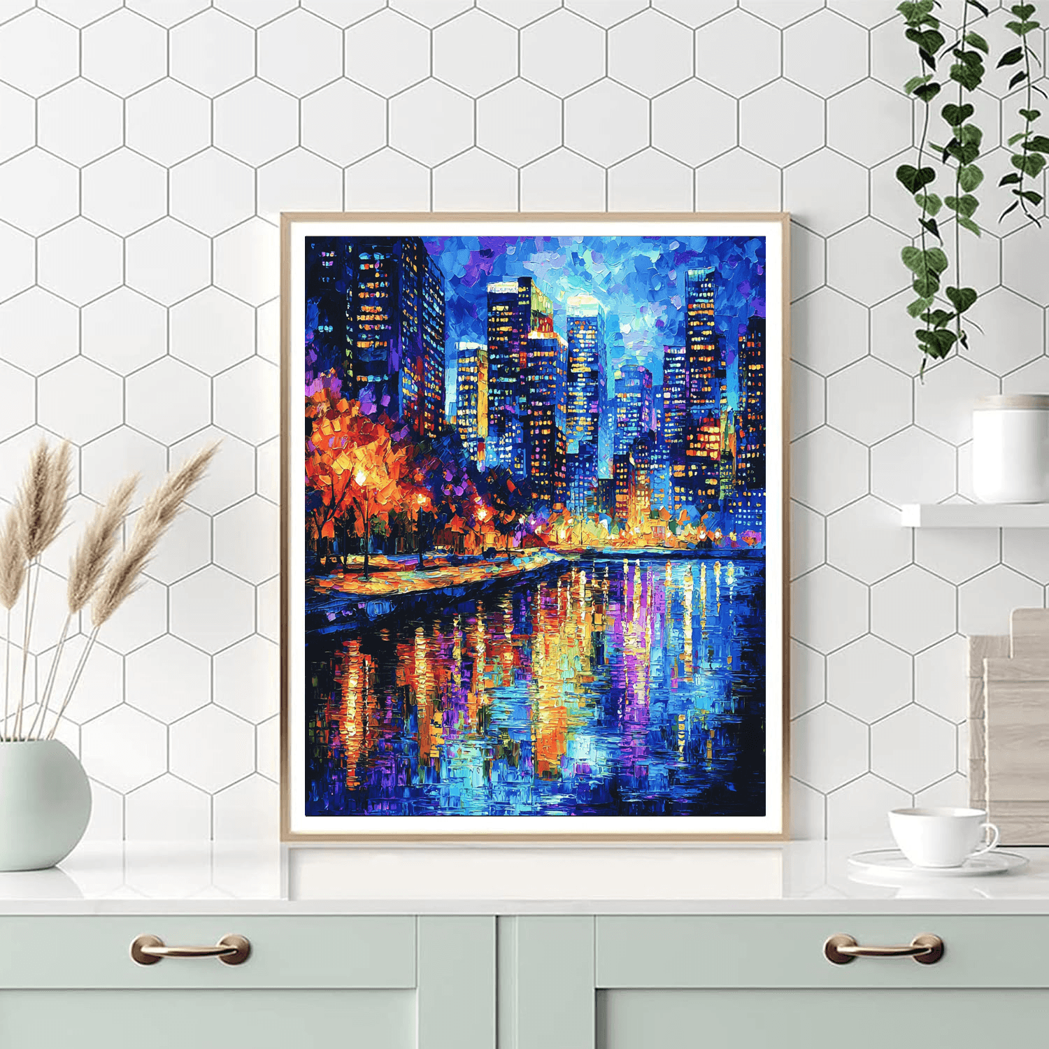 Leonid Afremov Inspired Dreamy City Lights - DIY Painting By Numbers Kit
