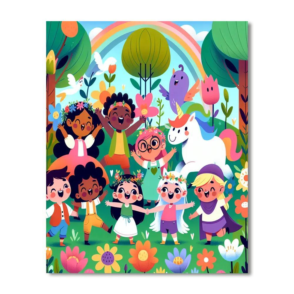 Fun In The Enchanted Forest Painting Number Kit