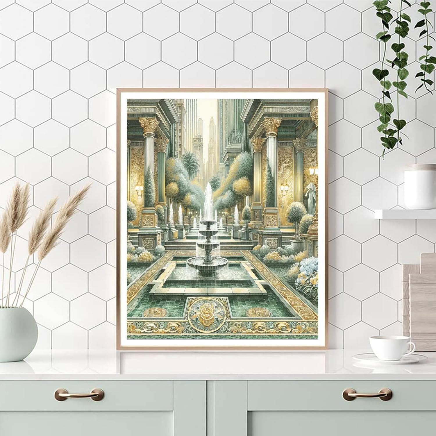 Classical City Garden Paint By Numbers