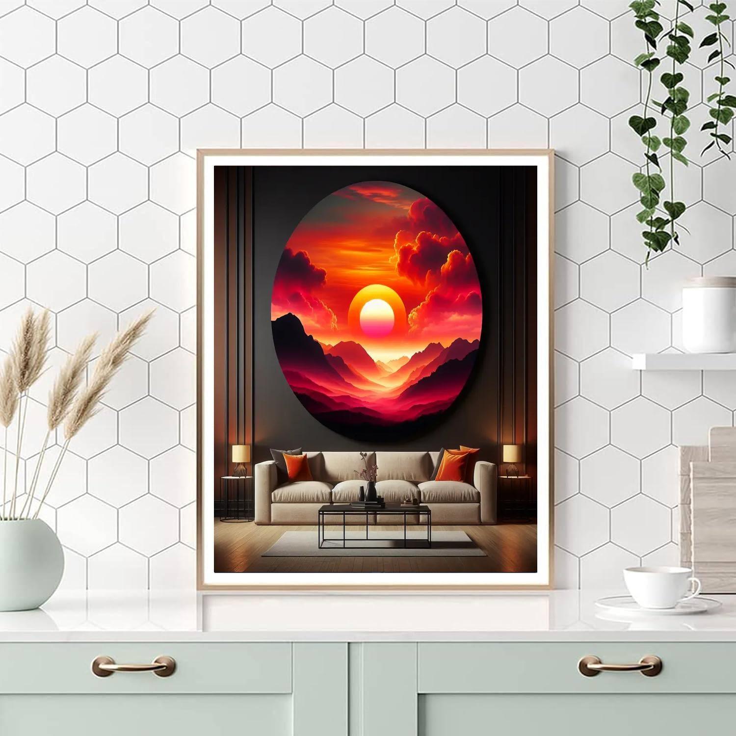 Majestic Sunset Over Mountains DIY Paint By Numbers