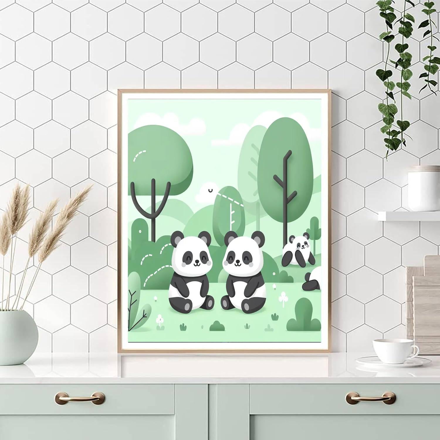 Peaceful Panda Playground Paint By Numbers Art