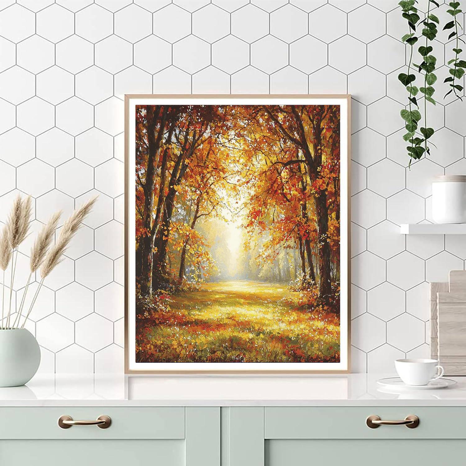 John Constable Inspired Golden Autumn Glade  Painting By Numbers Kit