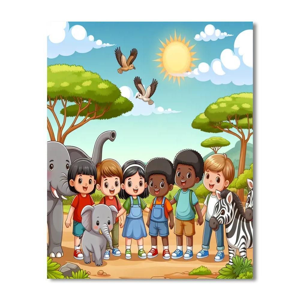 Sunny Safari Exploration Paint By Numbers