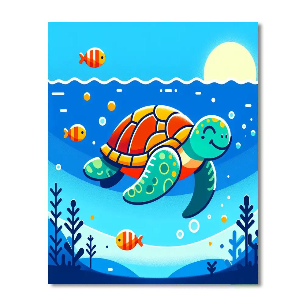 Friendly Sea Turtle Expedition Painting By Numbers Kit