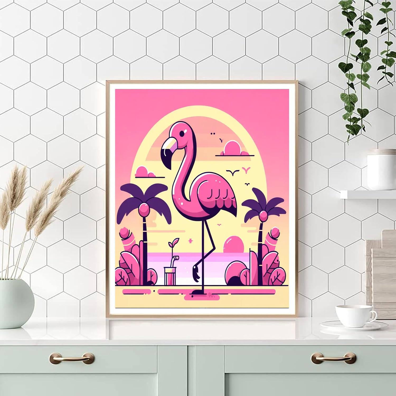 Playful Flamingo Numbered Painting Kits