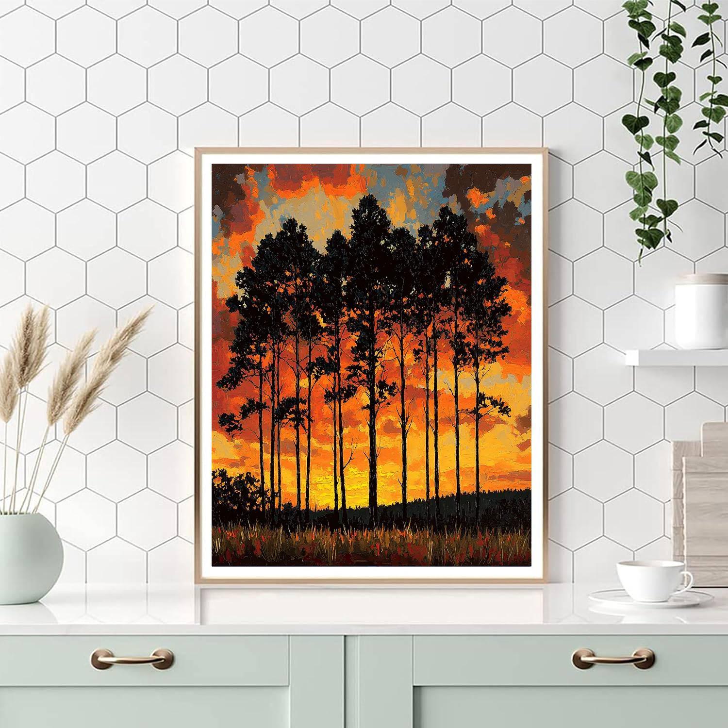 Caravaggio Inspired Nature's Dramatic Twilight  Paint By Numbers Art