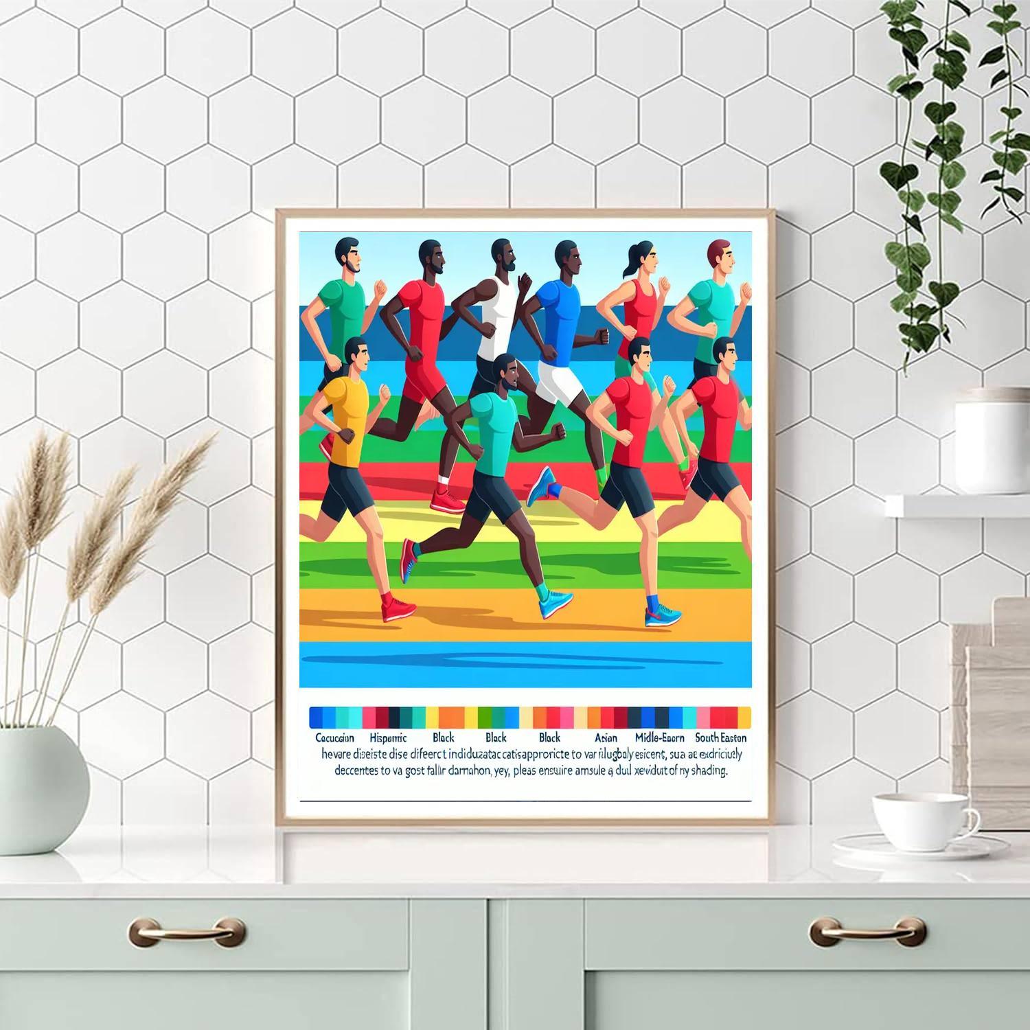 Rainbow Run Paint By Numbers Art