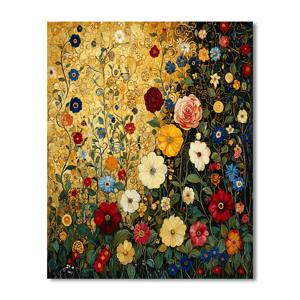 Gustav Klimt Inspired Klimt's Botanical Reverie  Paint By Numbers Art