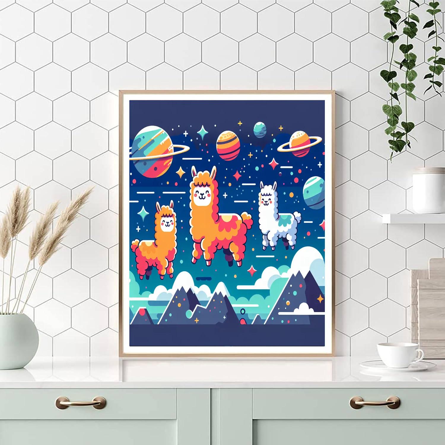 Astral Adventure Alpacas Numbered Painting Kits