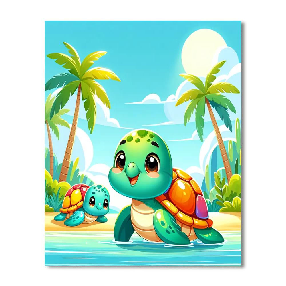Tropical Turtle Tropics Numbered Painting Kits