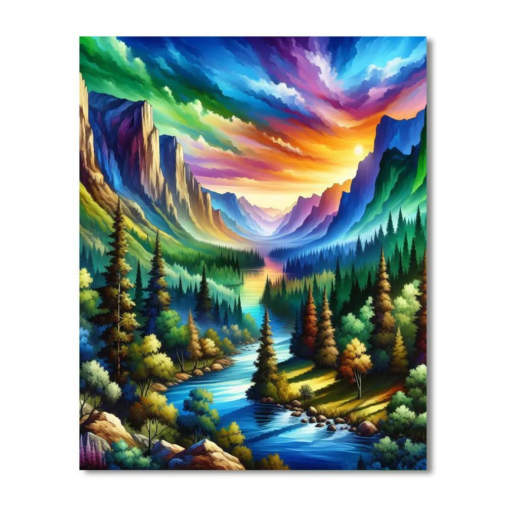 Majestic Wilderness Dreamscape Number Painting