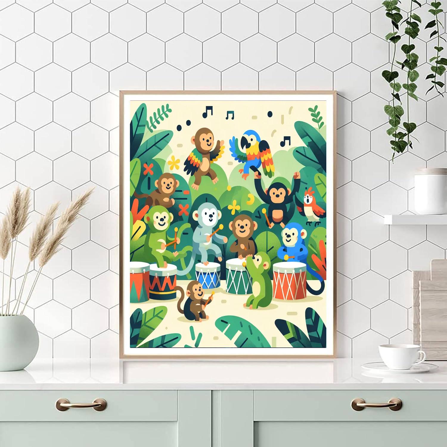Joyous Jungle Gathering Paint By Numbers Art