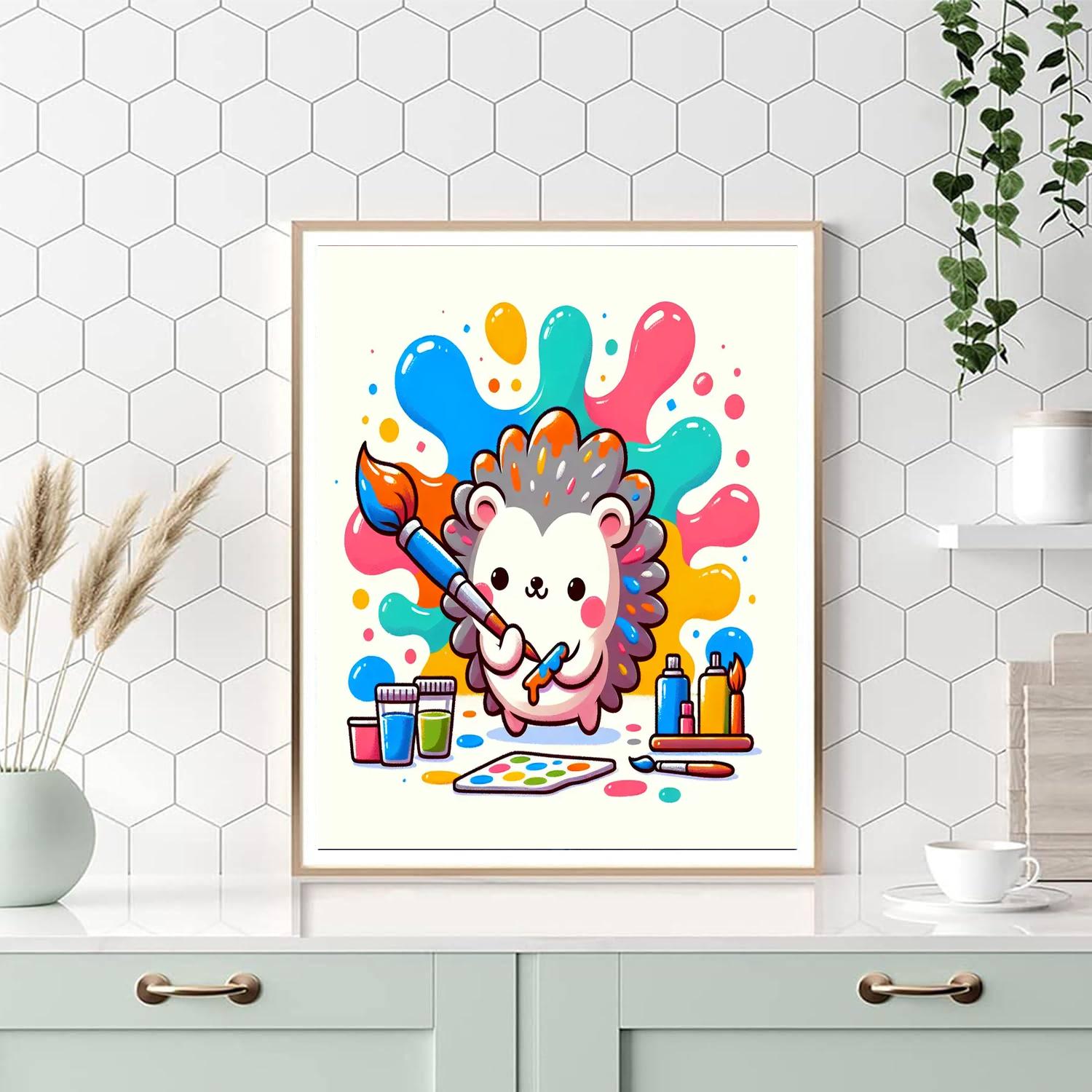 Artistic Hedgehog Number Painting