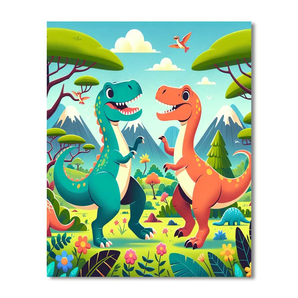 Friendly Dinosaurs' Playtime Paint By Numbers Kits