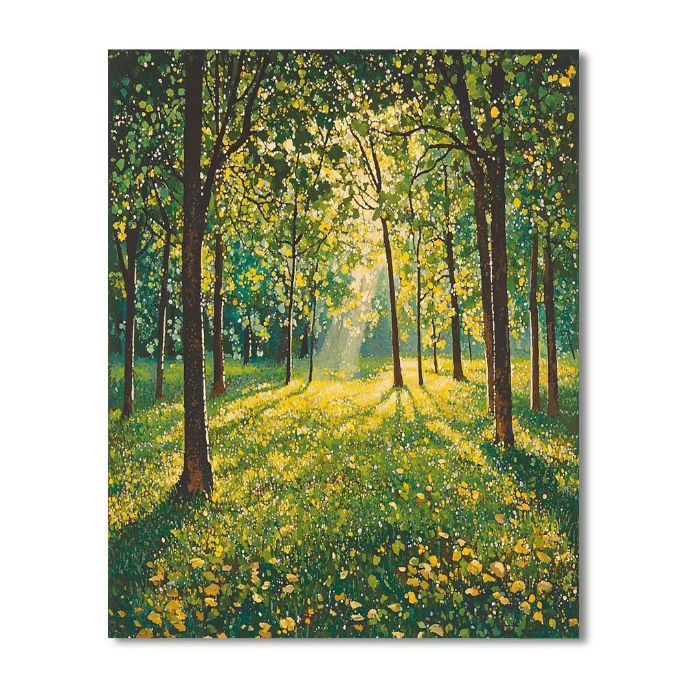Georges Seurat Inspired Lush Forest In Pointillism  DIY Paint By Numbers