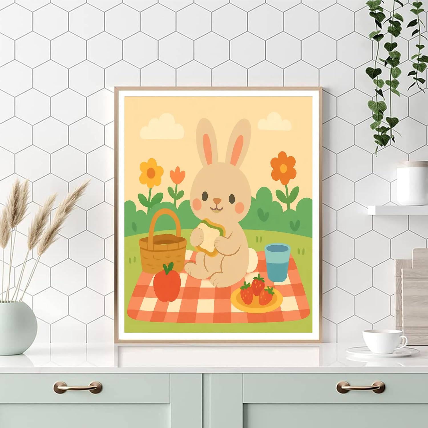 Charming Rabbit's Garden Picnic DIY Paint By Numbers