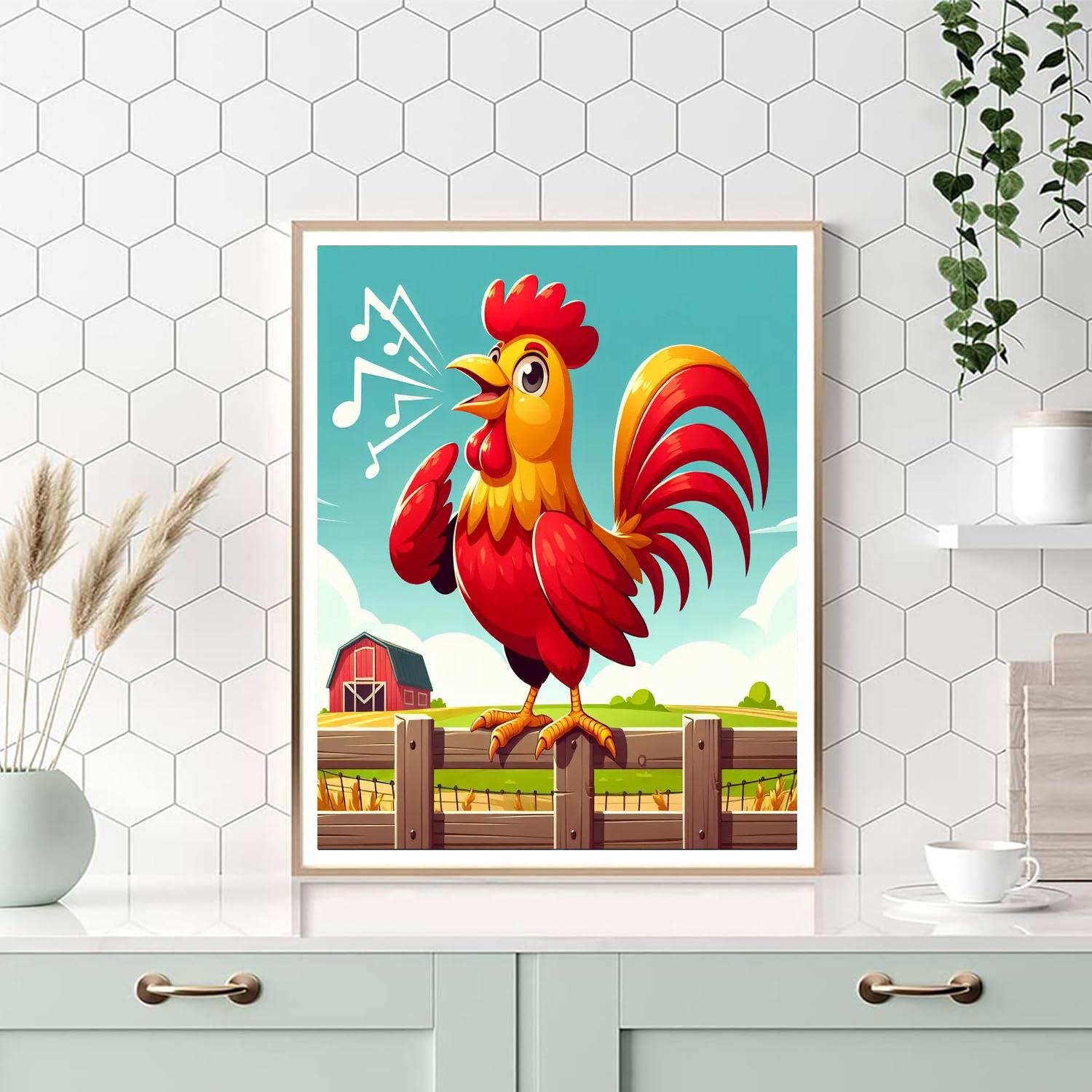 Singing Rooster Painting By Numbers Kit