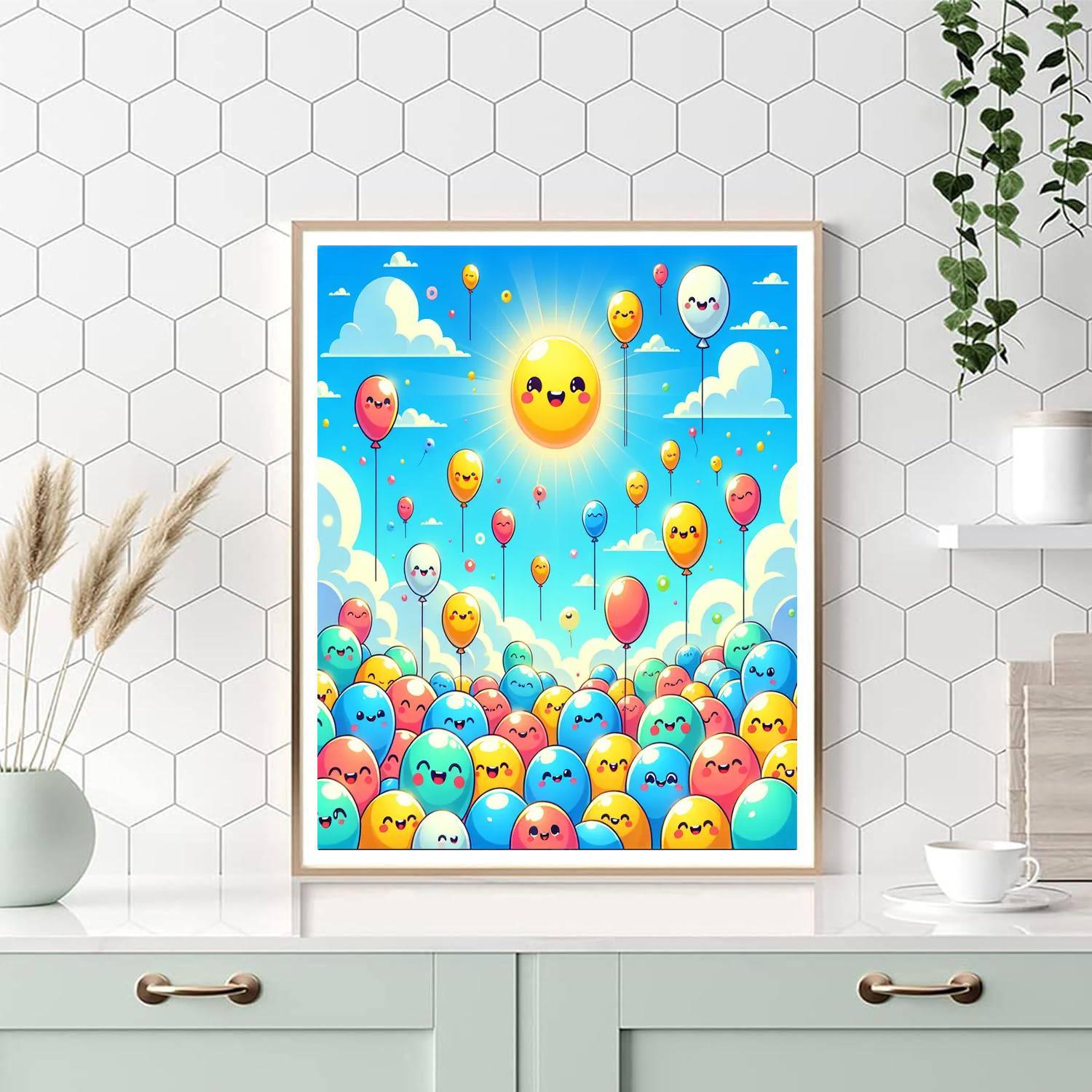 Bright Balloon Adventures Paint By Numbers Art